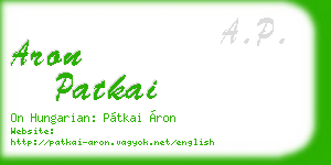 aron patkai business card